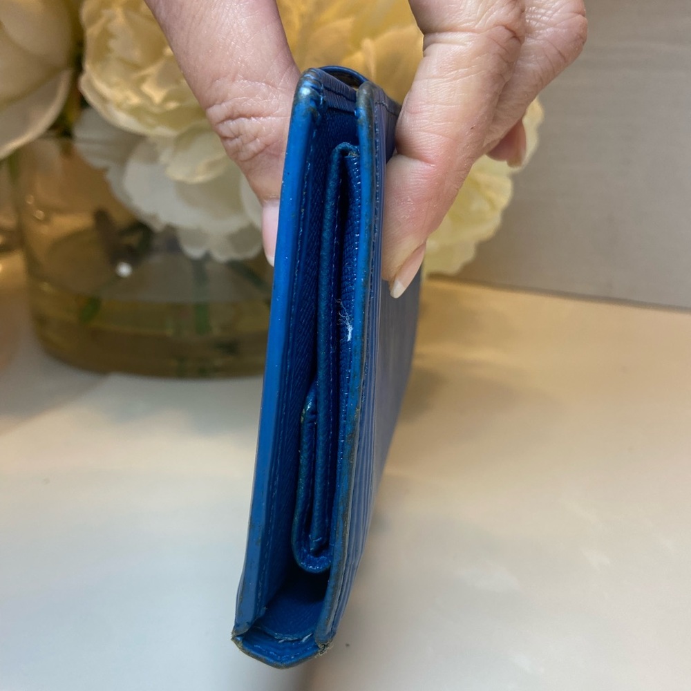 Authentic Louis Vuitton Blue Epi Porte-Billets Compact Wallet Toledo Luxury - Picture 7 of 10